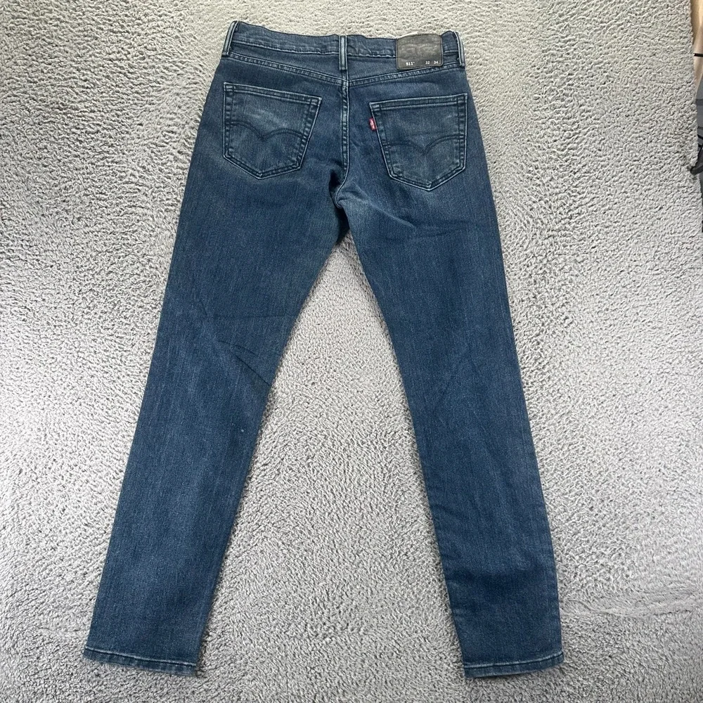 Levi's 511 Jeans Mens 32x34 Blue Cotton Denim Straight Workwear Travel Stretch